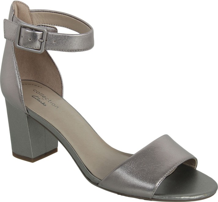 clarks grey heels