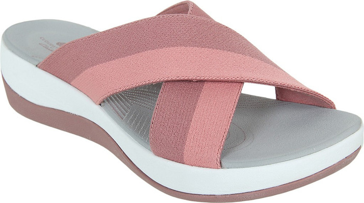 clarks pink flip flops