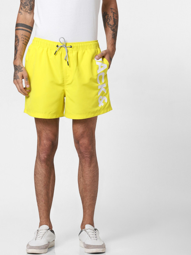 JONES Printed Men Yellow Regular Shorts 