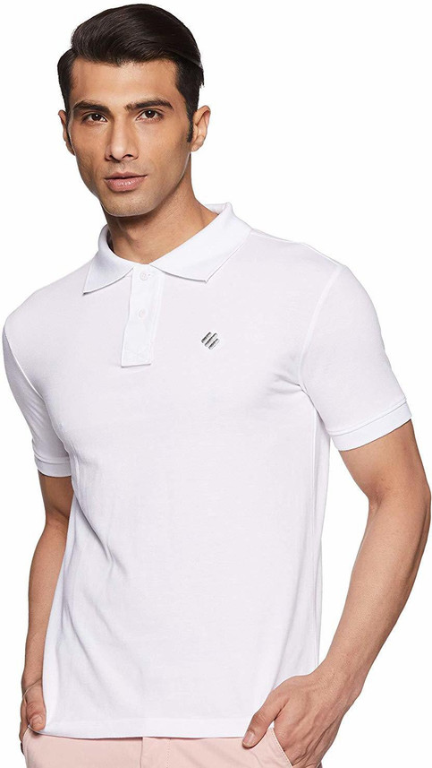ONN Solid Men Polo Neck White T-Shirt 