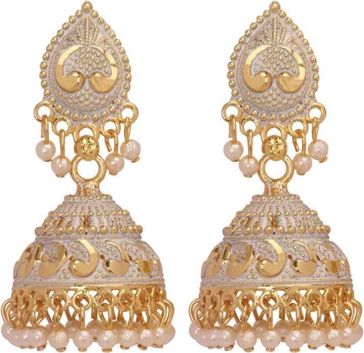 Flipkart Com Buy Aarohi Bollywood Style White Traditional Beads Stylish Jhumki Jhumka Earrings Alloy Jhumki Earring Online At Best Prices In India