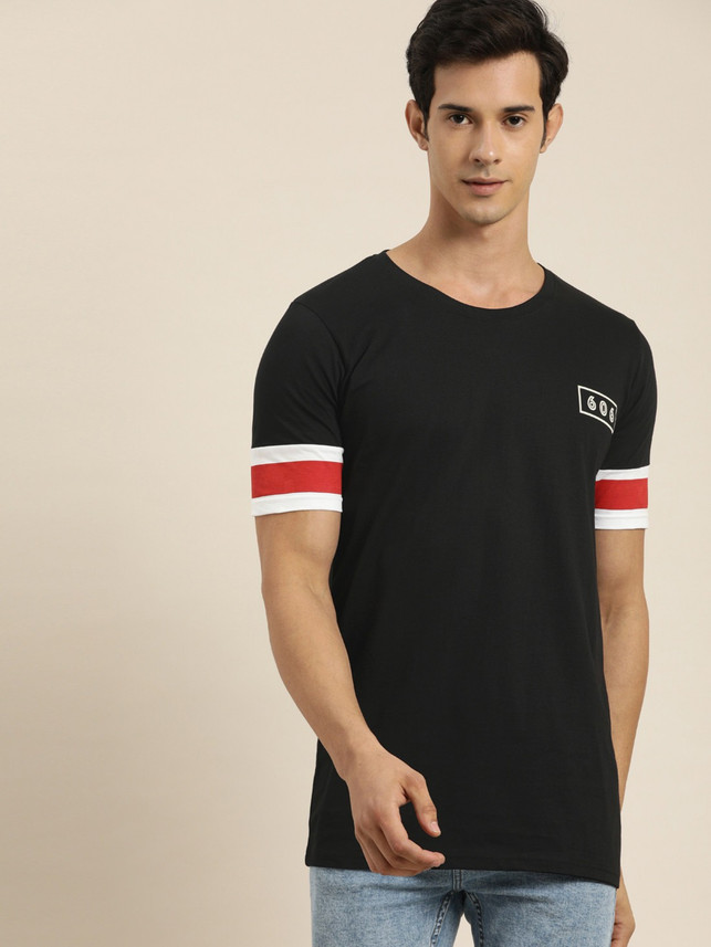Moda Rapido Solid Men Round Neck Black 