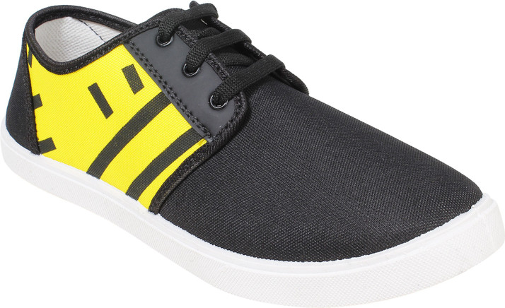 yellow canvas shoes