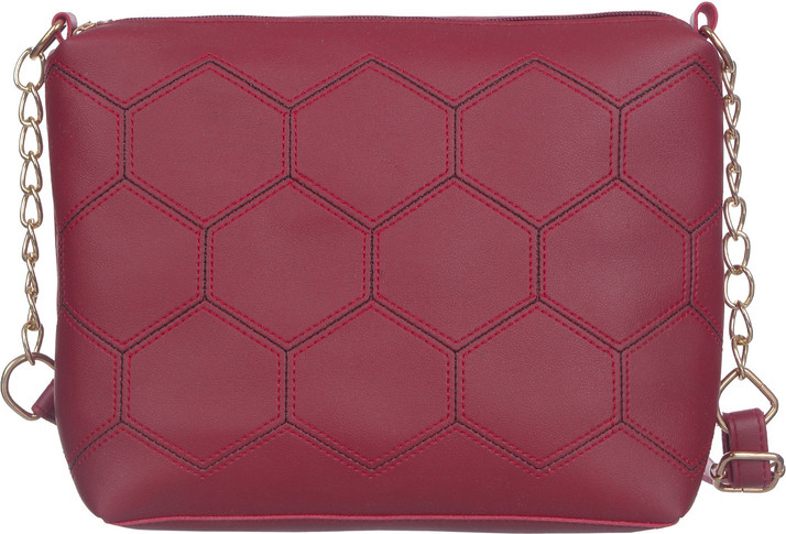 maroon side bag