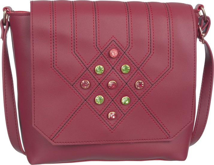 maroon side bag