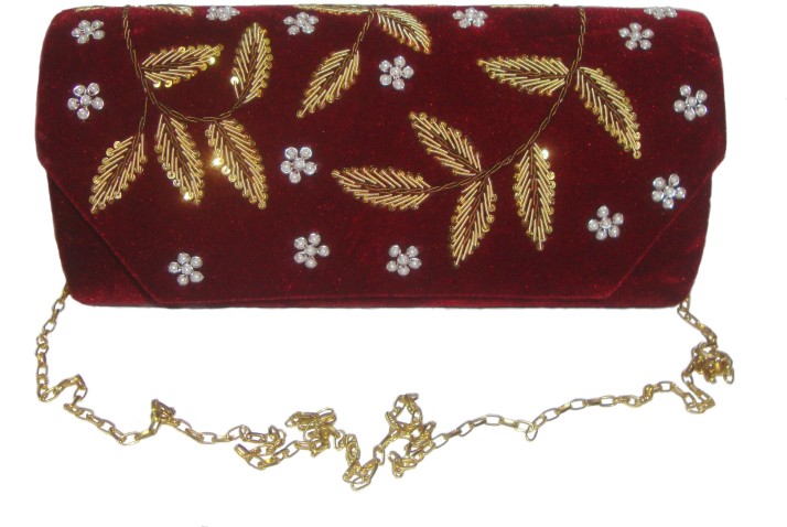 maroon clutch purse