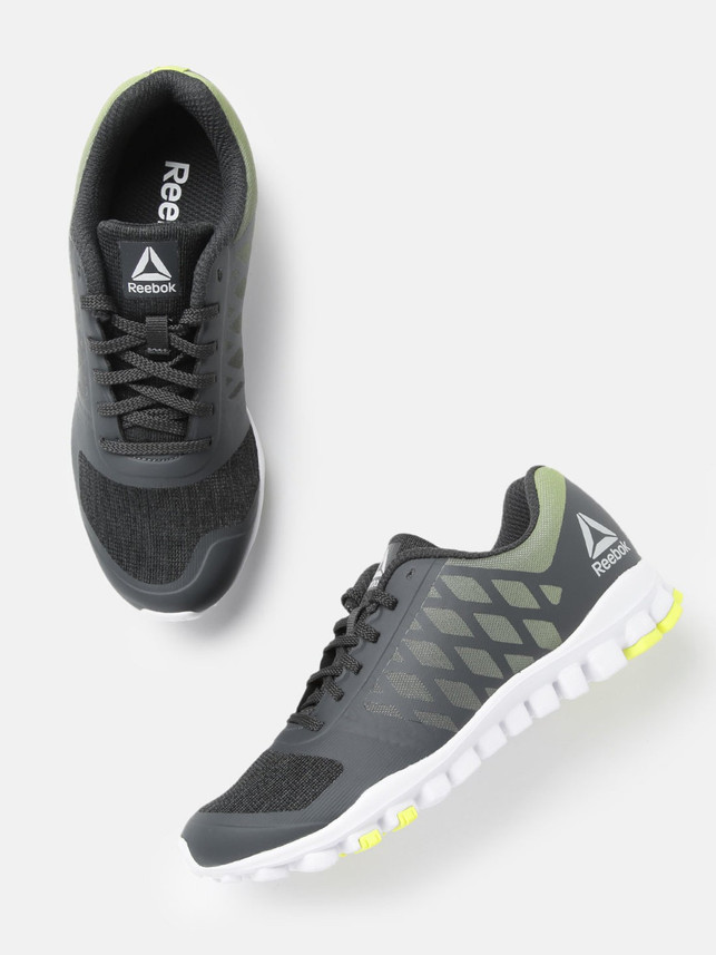 REEBOK Men Charcoal Grey Green Realflex 