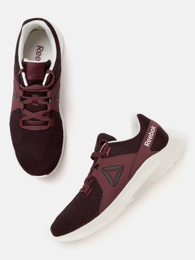 burgundy running shoes