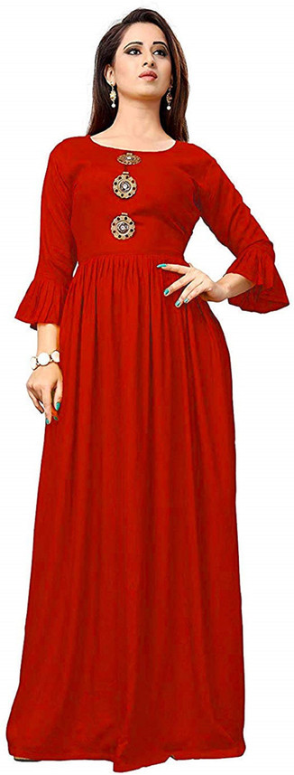 red gown flipkart