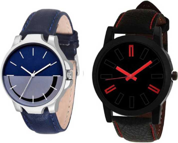 Meet Stylist Designer New Look Black Blue Dial Combo Pack Of 2 Analog Watch For Men Buy Meet Stylist Designer New Look Black Blue Dial Combo Pack Of