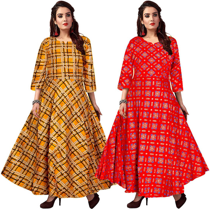 red gown on flipkart