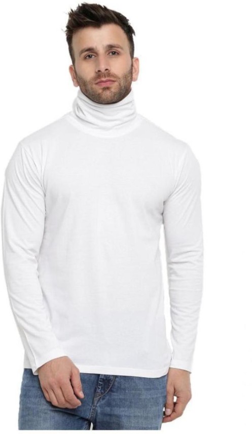 high neck white t shirt