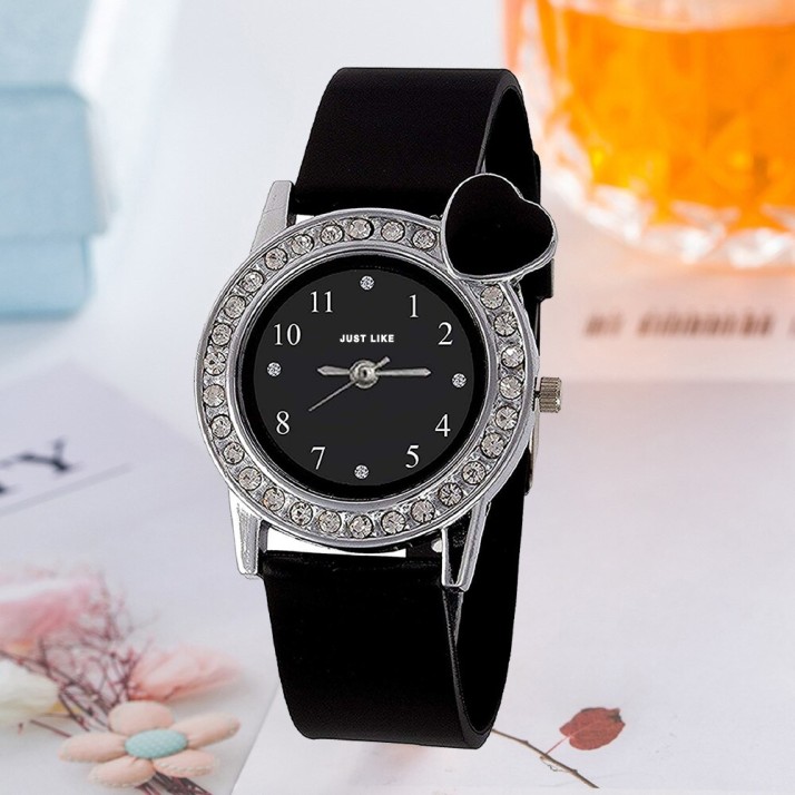 all black watch with diamonds