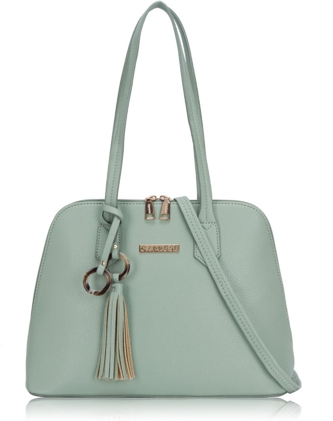 caprese green solid handheld bag