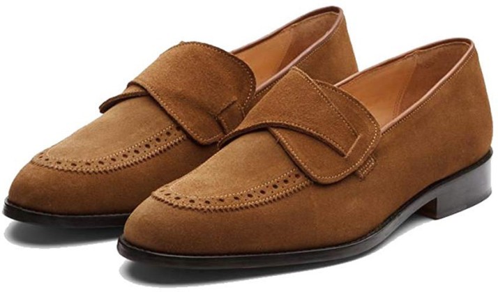 sweat leather loafers