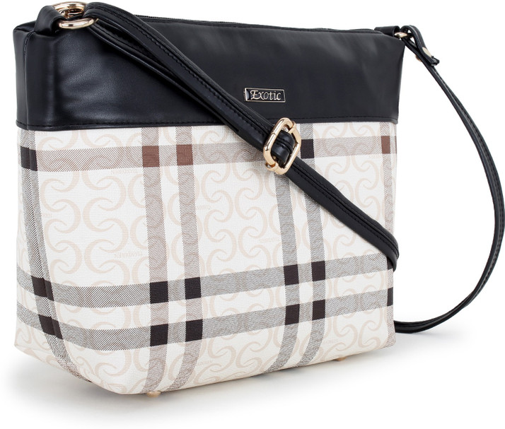 Exotic Black, White Sling Bag EXT-HB-08 