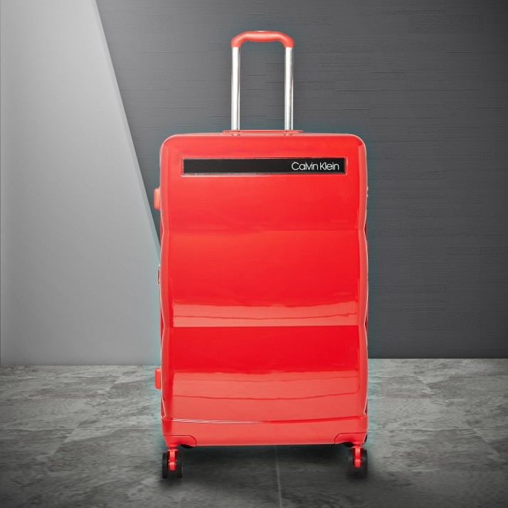 calvin klein red suitcase