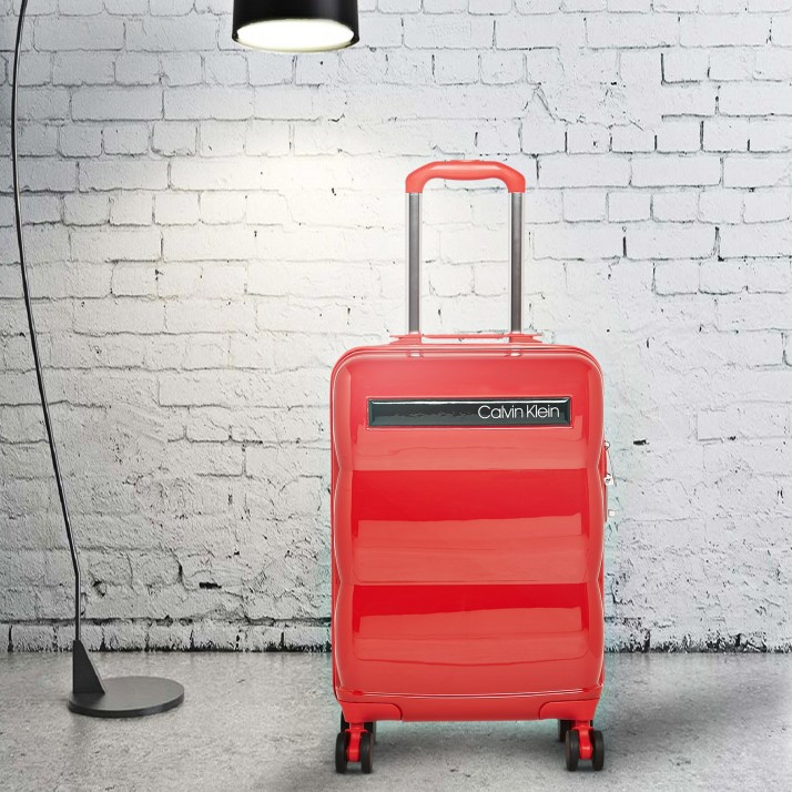 calvin klein red suitcase