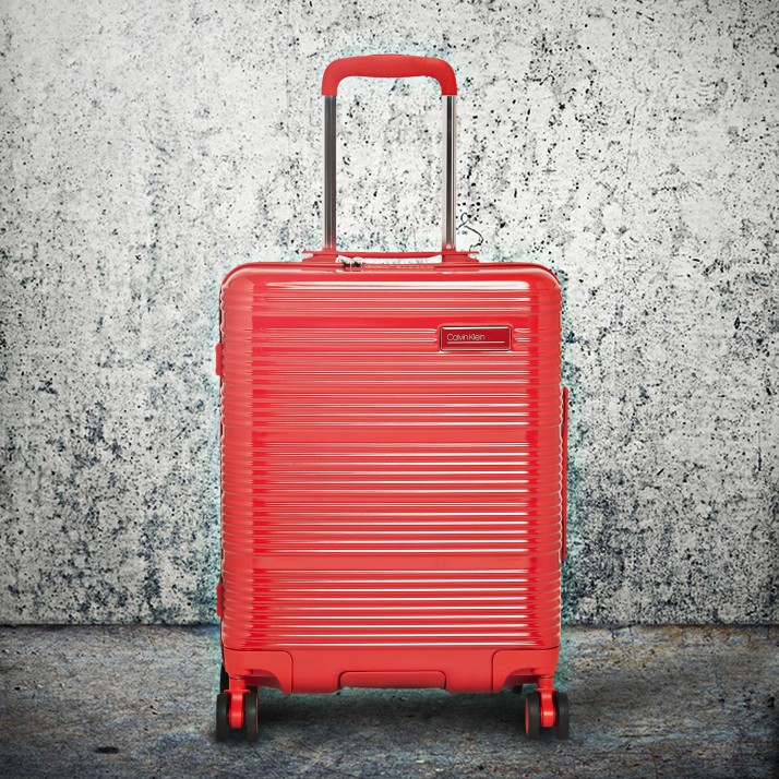 calvin klein red suitcase