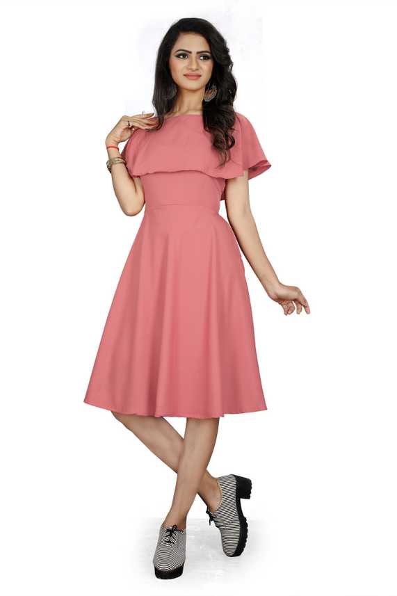 Kpzone Women Fit And Flare Pink Dress Buy Kpzone Women Fit And Flare Pink Dress Online At Best Prices In India Flipkart Com