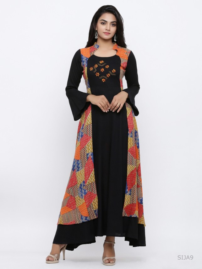 multicolor ethnic dress