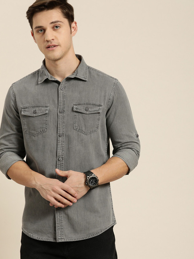 Buy Moda Rapido Men Printed Casual Grey 