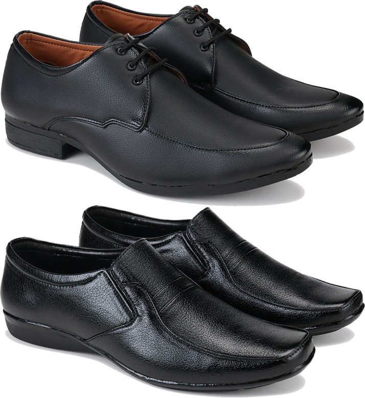 Bersache Combo pack of 2 formal shoes 