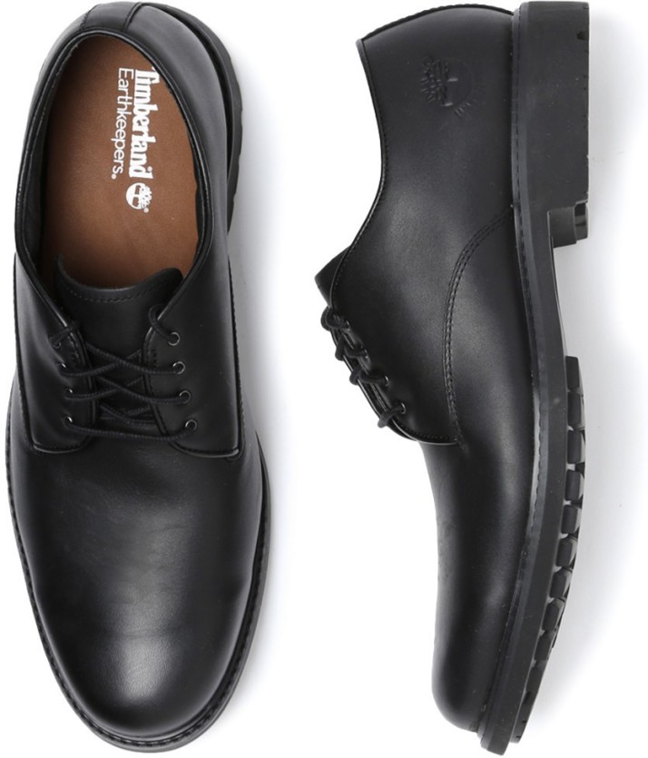 timberland black leather shoes