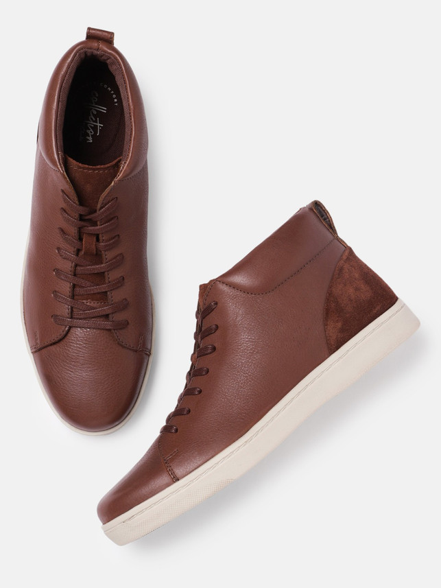 clarks men's leather sneakers