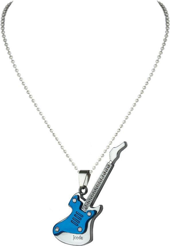 Silver Music Guitar Shaped Pendant Locket