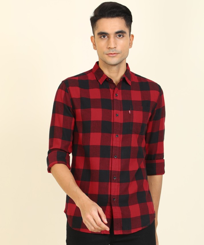 red and black levi shirt