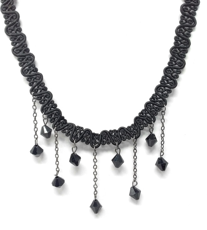 flipkart black metal necklace
