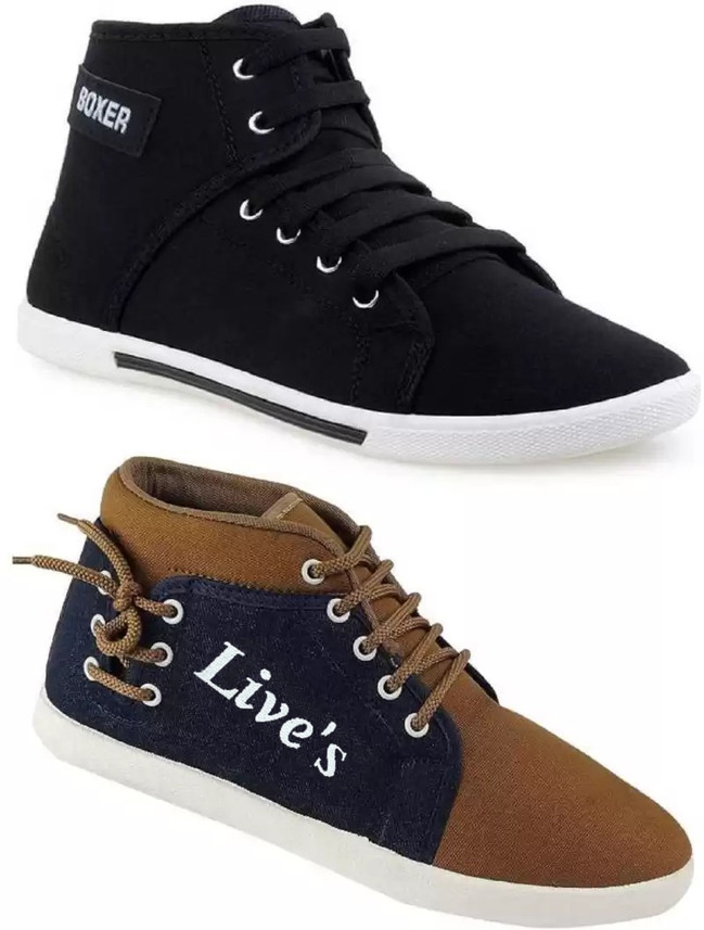 mens black high top casual shoes