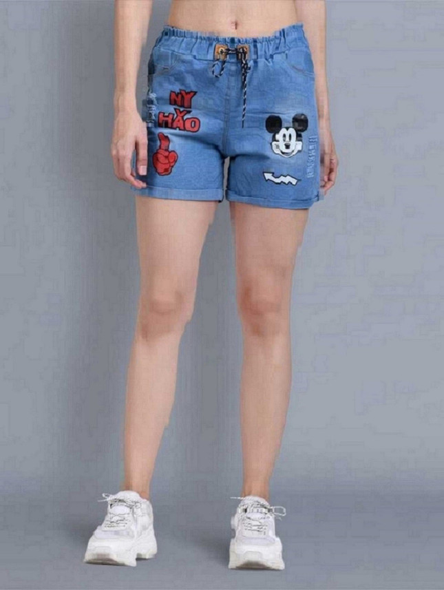 womens denim walking shorts