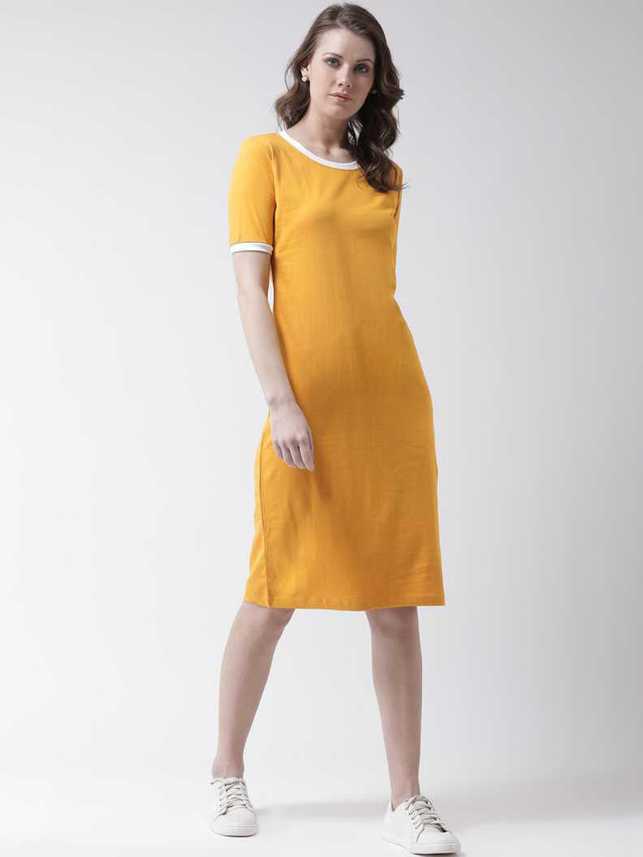 Glam Girl Women T Shirt Yellow Dress Buy Glam Girl Women T Shirt Yellow Dress Online At Best Prices In India Flipkart Com