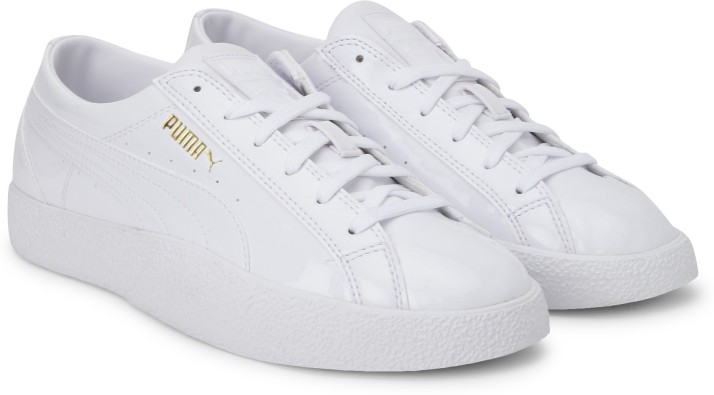 puma patent platform trainers ladies