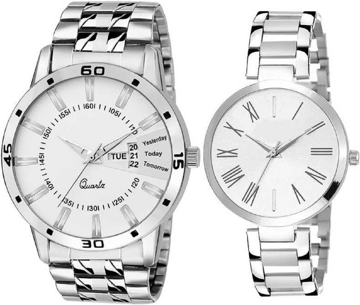 couple watch silver
