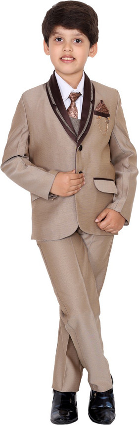 Fourfolds 5 Piece Coat Suit Solid Boys 