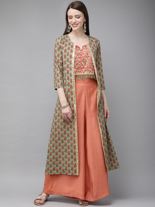 Palazzo set with jacket flipkart clearance