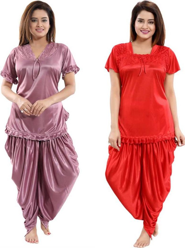 satin night suit flipkart