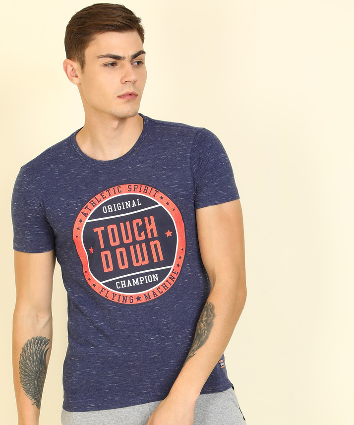 FLYING MACHINE Printed Men Round Neck 