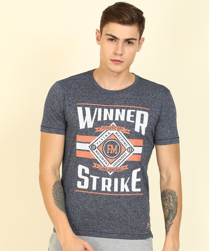 FLYING MACHINE Printed Men Round Neck 