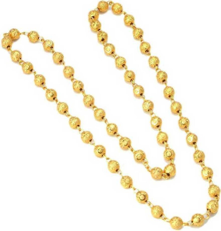 LVA CREATIONS Gold Beads Mala Chain 