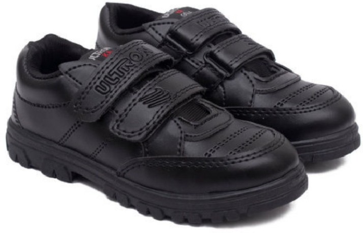boys black velcro sneakers