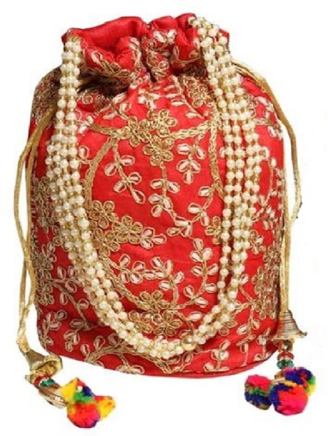 red bridal bags