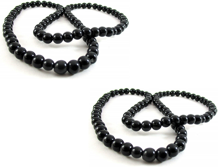 Black 8mm Beads Stone Moti Mala Beads 