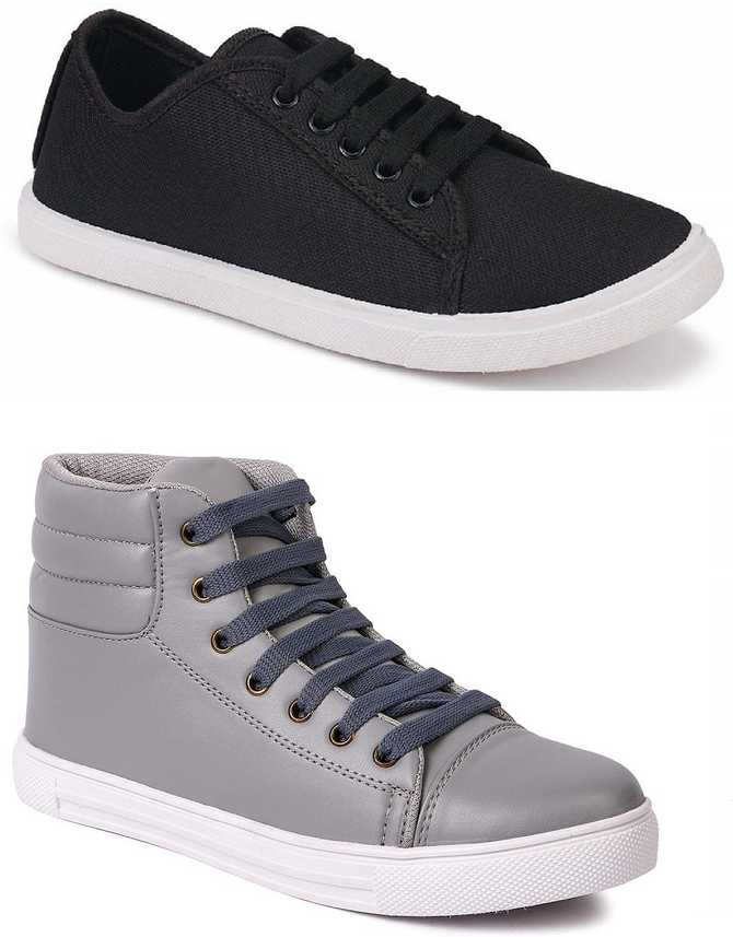 Funnfeel Combo Of 2 Colorful Shoes Party Wear High Top Ankle Shoe Sneakers With Light Weight Anti Skid Sports Shoe Women And Girls Running Shoes Gym Shoes Training Shoes Sports Shoes For Girls And For