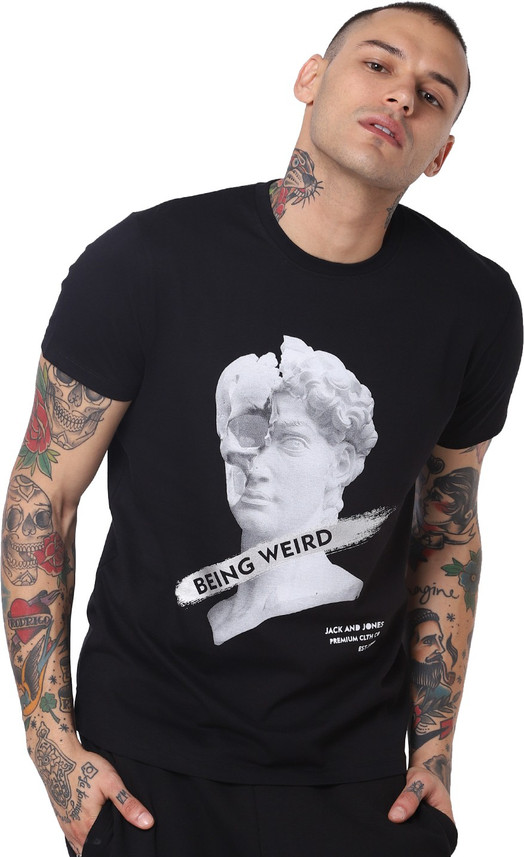 JACK \u0026 JONES Printed Men Round Neck 
