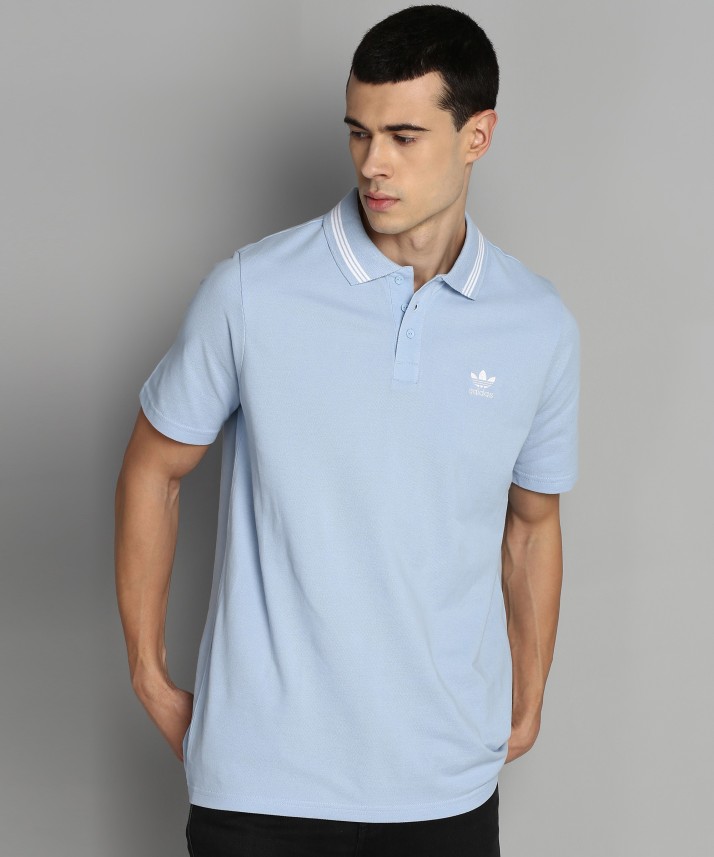 Men Polo Neck Light Blue T-Shirt 