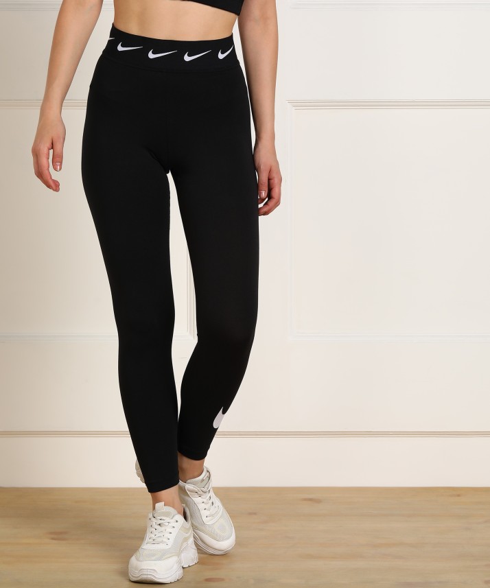 nike plain black leggings